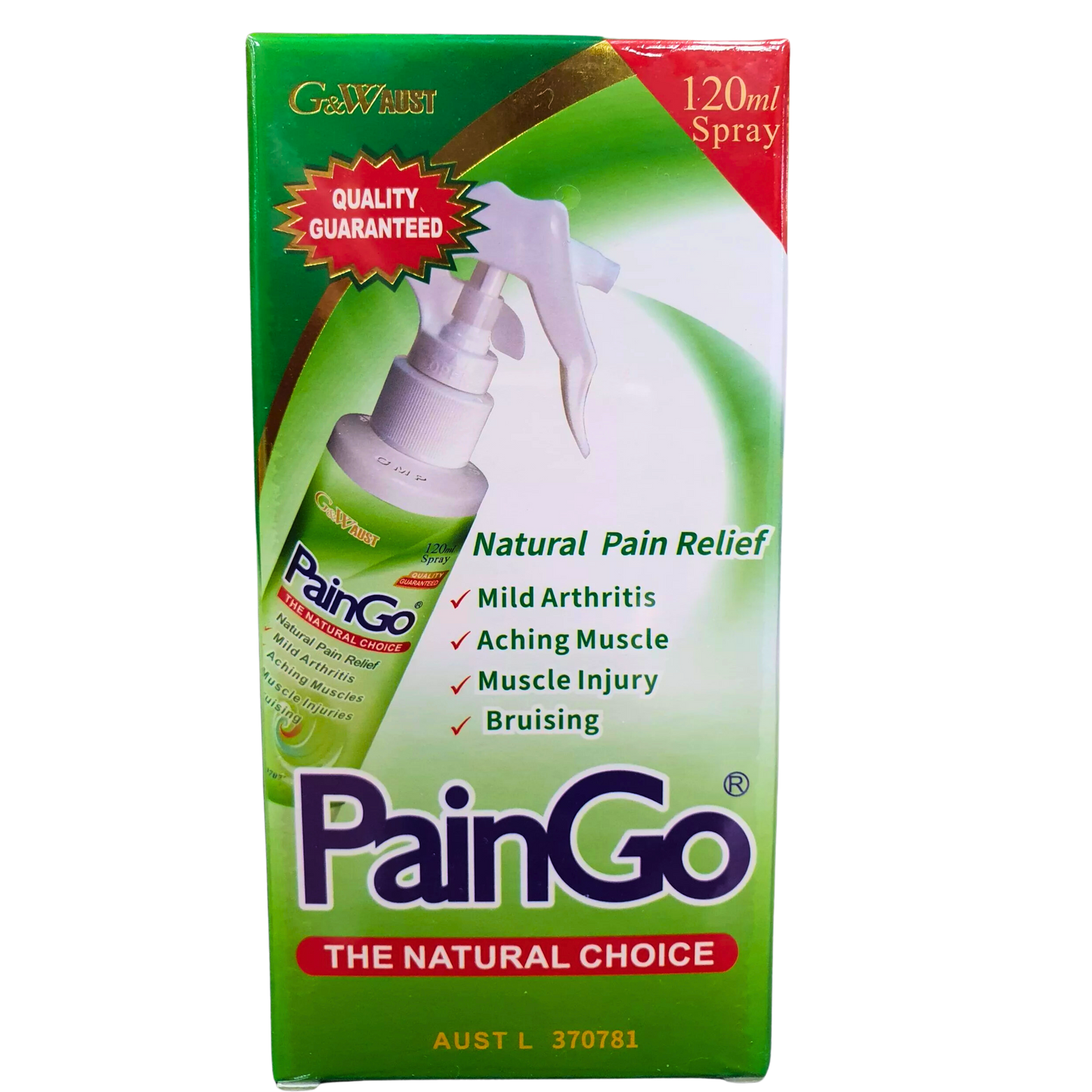 PainGo® Pain Relief Spray 120ml (+ 2 FREE 10ml samples per unit)