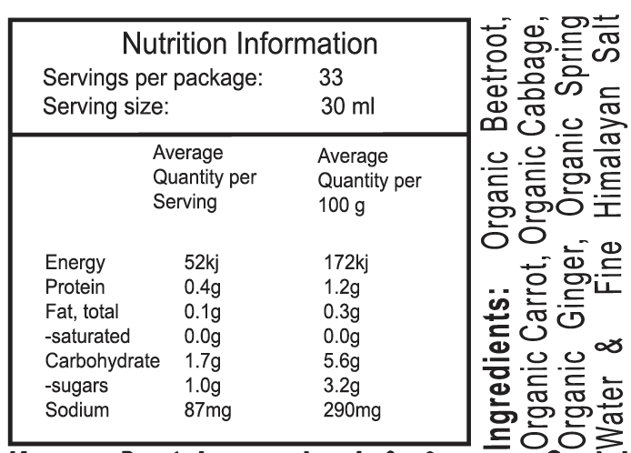 Spiralz Organic Concentrated Beet Kvass with Ginger