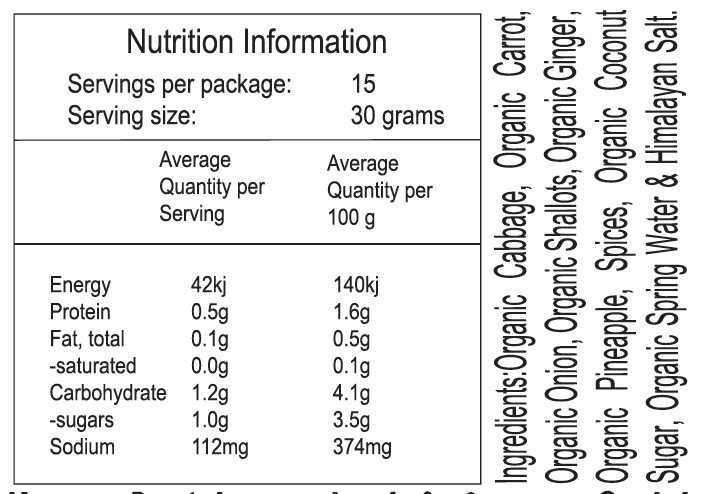 Organic Vegan Mild Kimchi Concentrated Shot