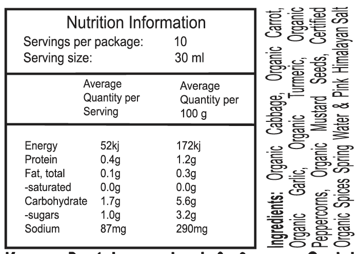 Organic Spicy Turmeric Sauerkraut Juice