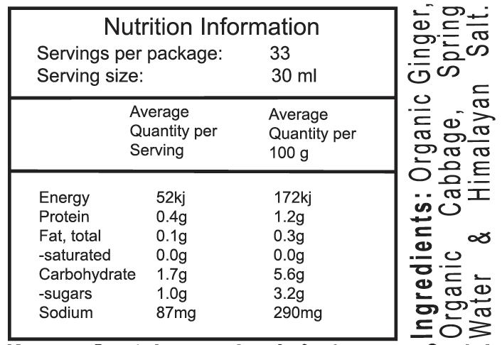 Spiralz Organic Ginger Tummy Tonic Concentrated Shots