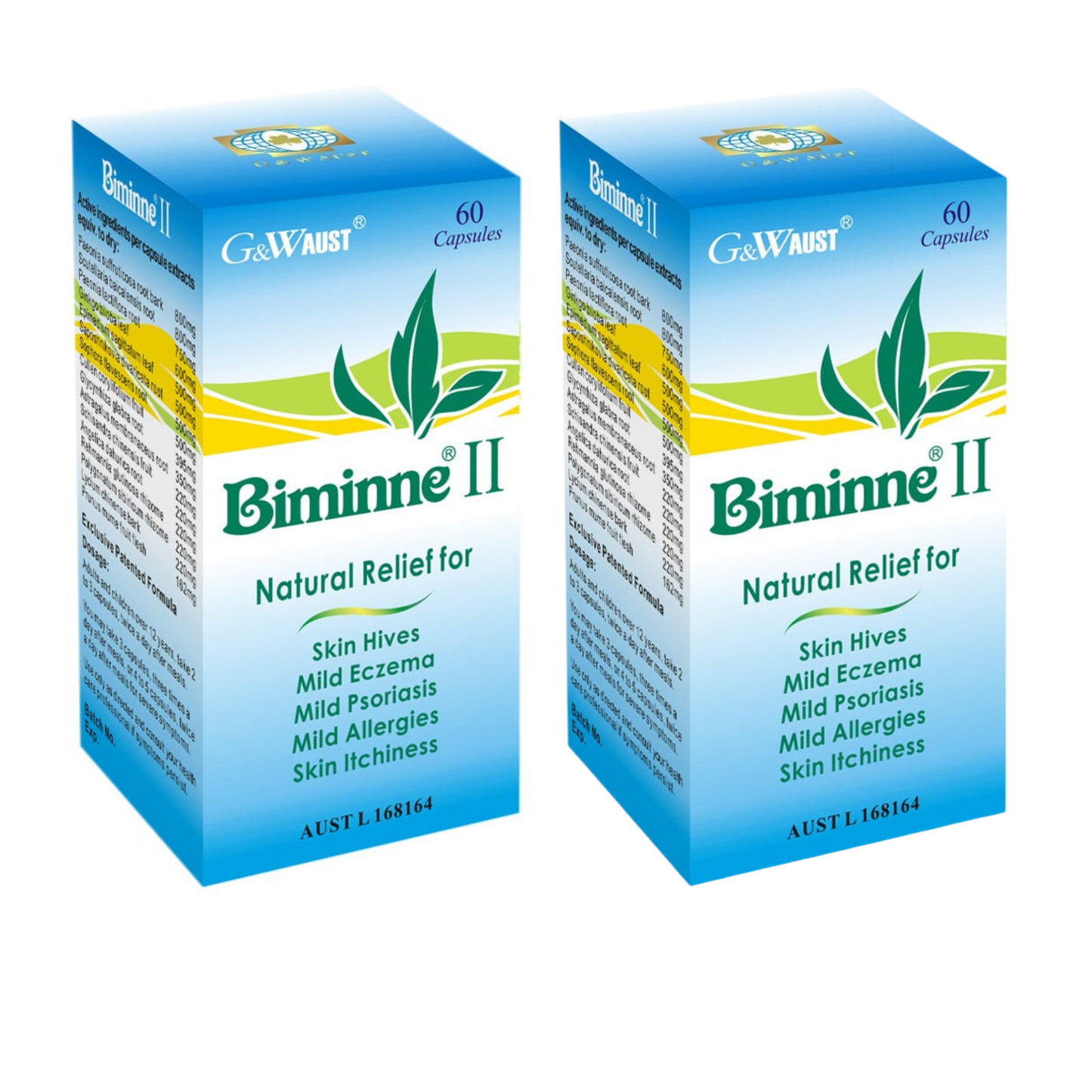 G & W Biminne II – Skin Allergy and Eczema/Psoriasis/Urticaria Relief – 60 Caps